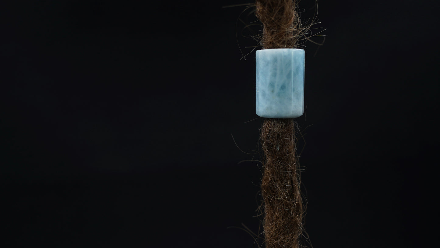 Aquamarin Dreadlockperlen – Tube (2er-Set)