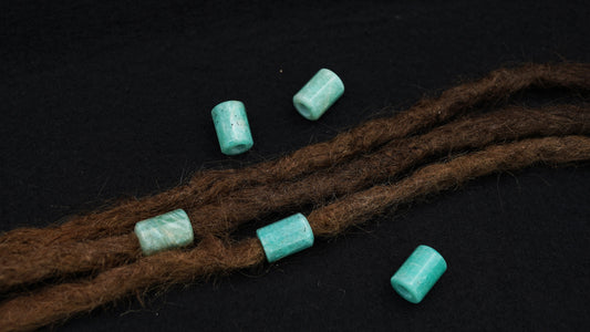 Amazonit Dreadlockperlen – Tube (2er-Set)