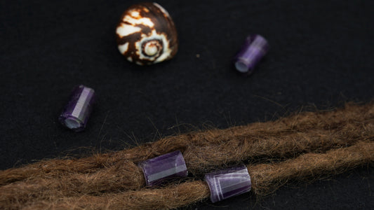Amethyst Dreadlockperlen – Tube (2er-Set)
