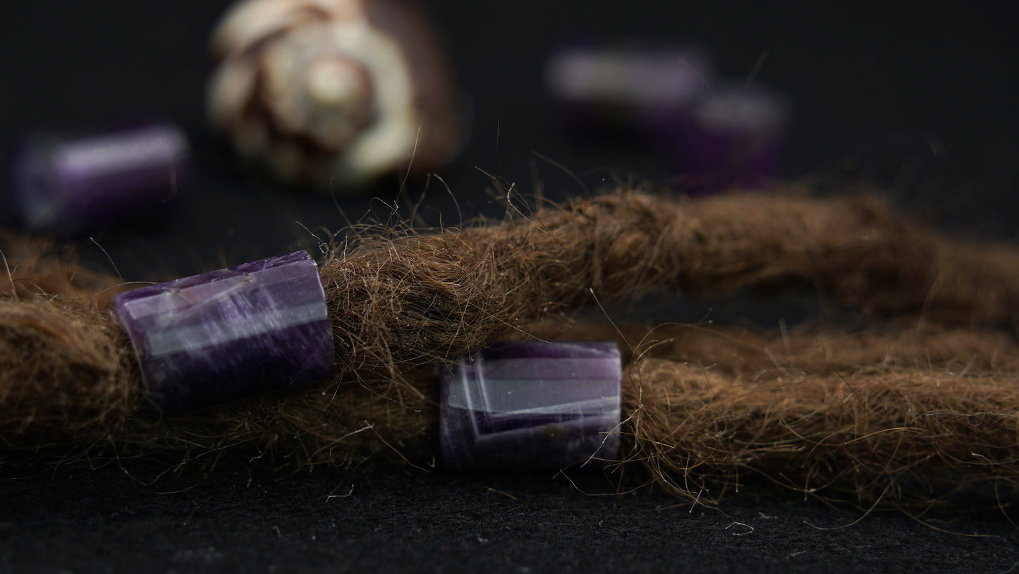Amethyst Dreadlockperlen – Tube (2er-Set)