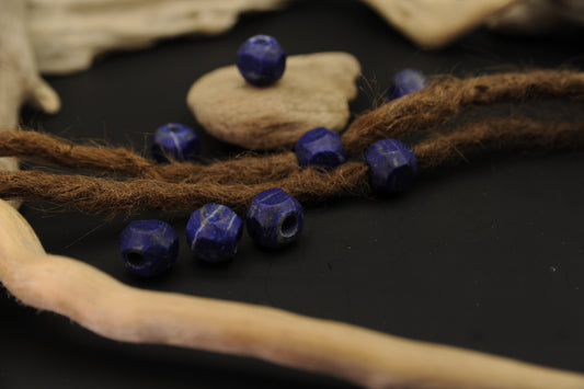 Lapislazuli Dreadlockperlen – Kugel (2er-Set)