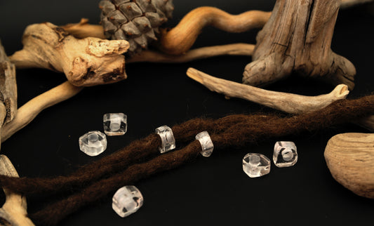 Bergkristall Dreadlockperlen – Scheibe (2er-Set)