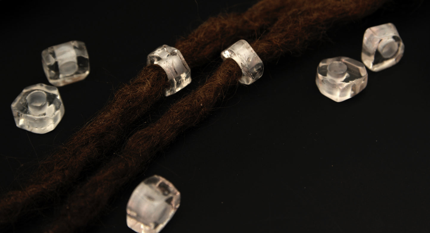 Bergkristall Dreadlockperlen – Scheibe (2er-Set)