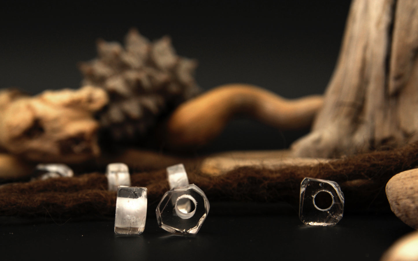 Bergkristall Dreadlockperlen – Scheibe (2er-Set)