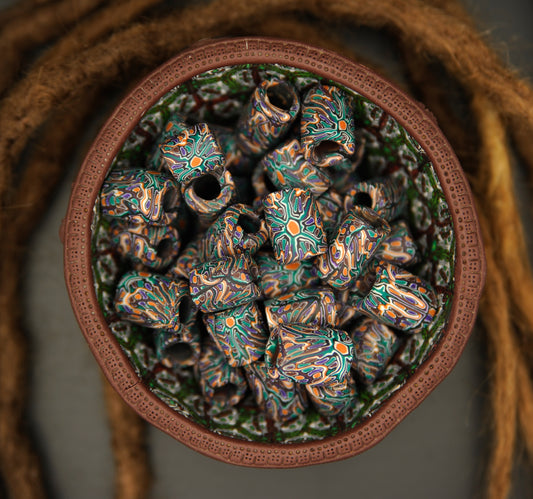 Ember Roots – handgefertigte Fimonacci Dreadbead