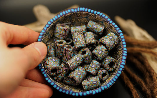 Mystic Mosaic – handgefertigte Fimonacci Dreadbead