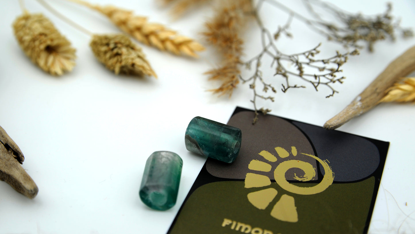 Fluorit Dreadlockperlen – Tube (2er-Set)