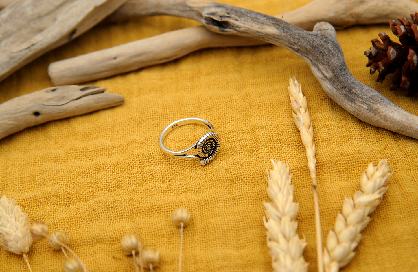 Silberring Ammonit-Design – 925 Sterling Silber