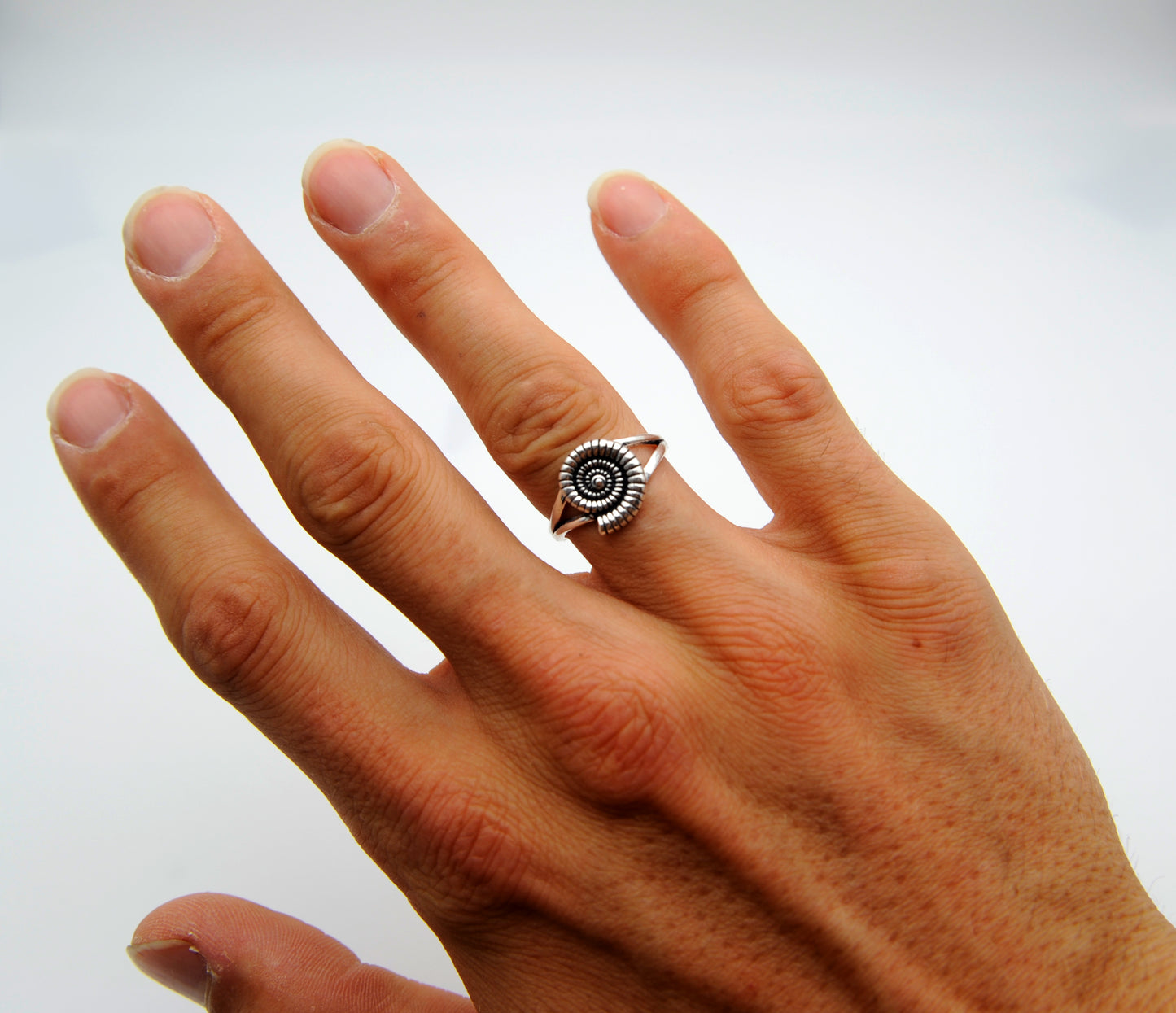 Silberring Ammonit-Design – 925 Sterling Silber