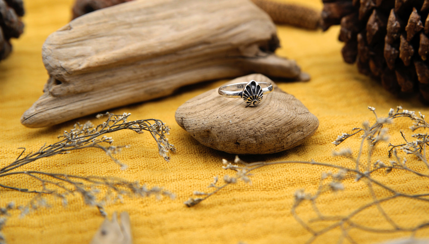 Silberring Muschel Spriale Design – 925 Sterling Silber