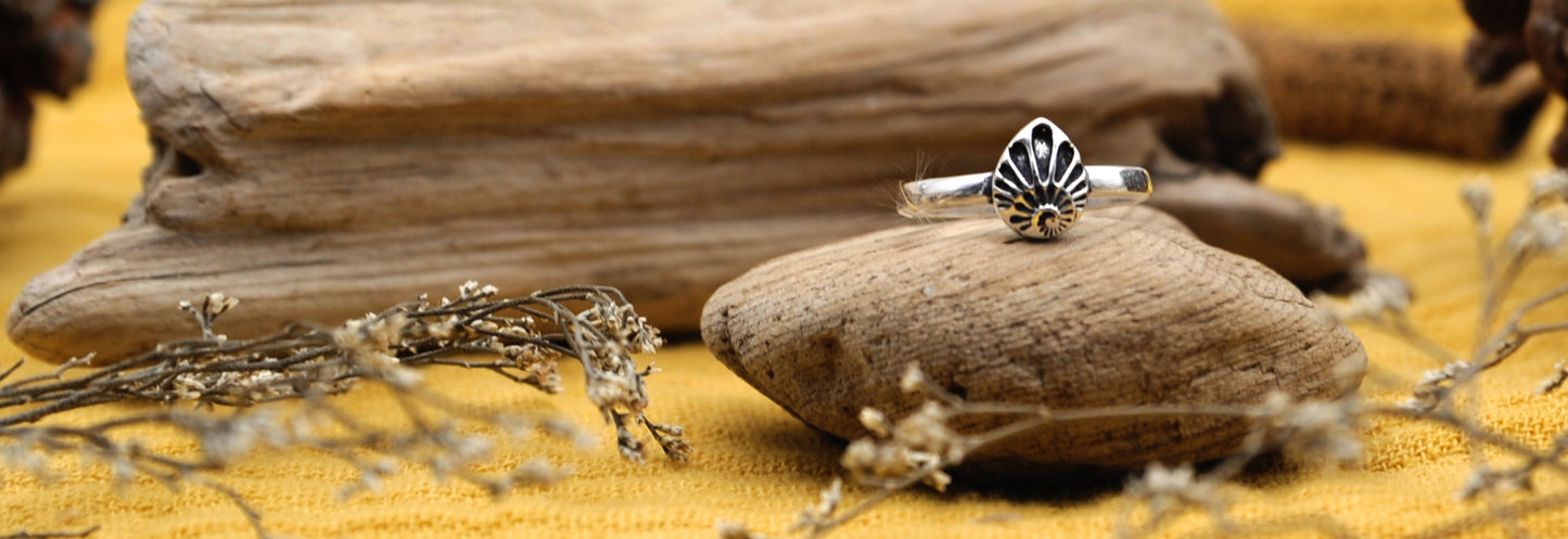 Silberring Muschel Spriale Design – 925 Sterling Silber