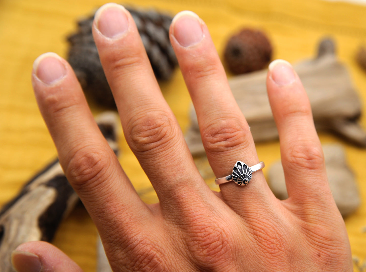 Silberring Muschel Spriale Design – 925 Sterling Silber