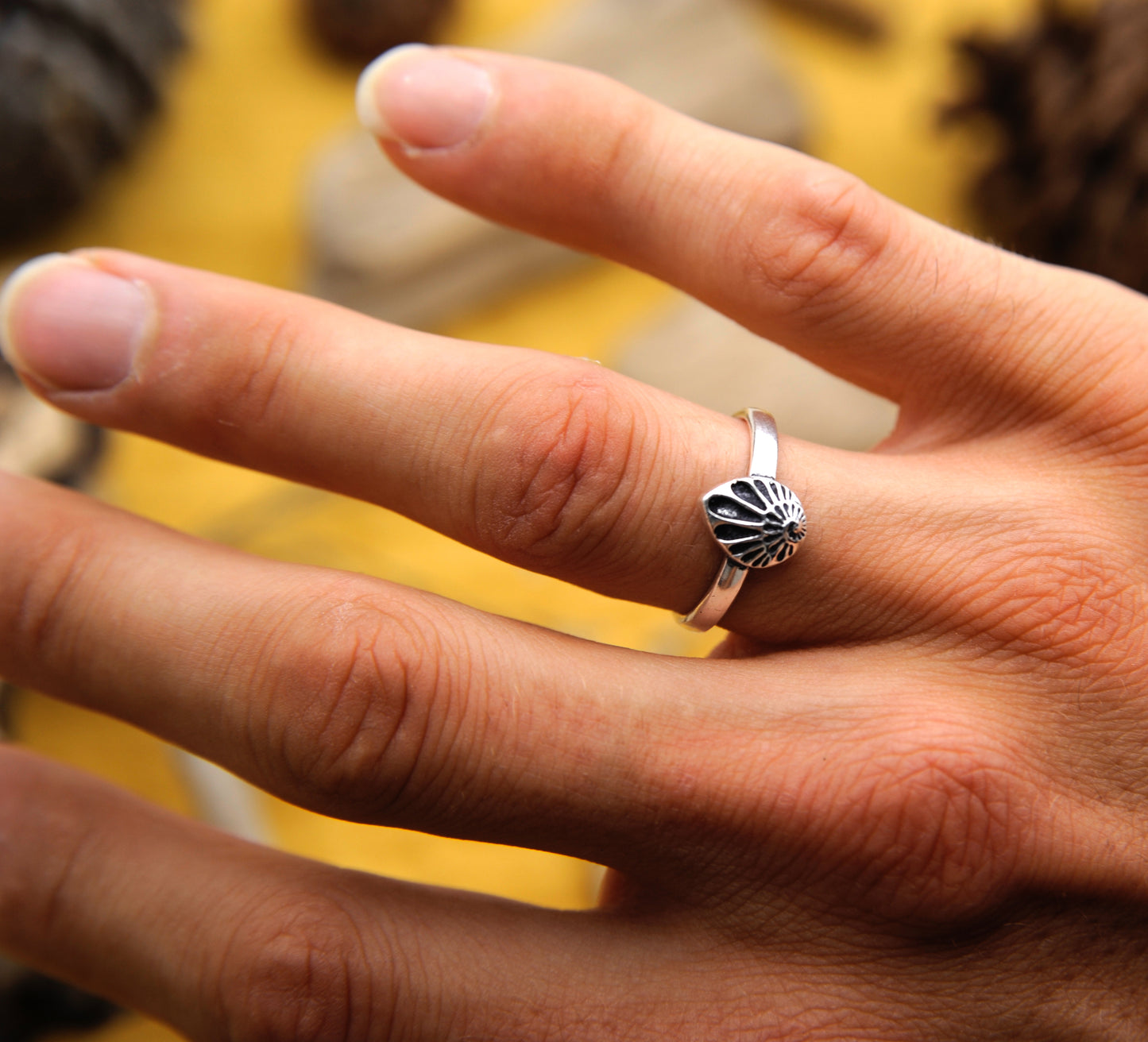 Silberring Muschel Spriale Design – 925 Sterling Silber