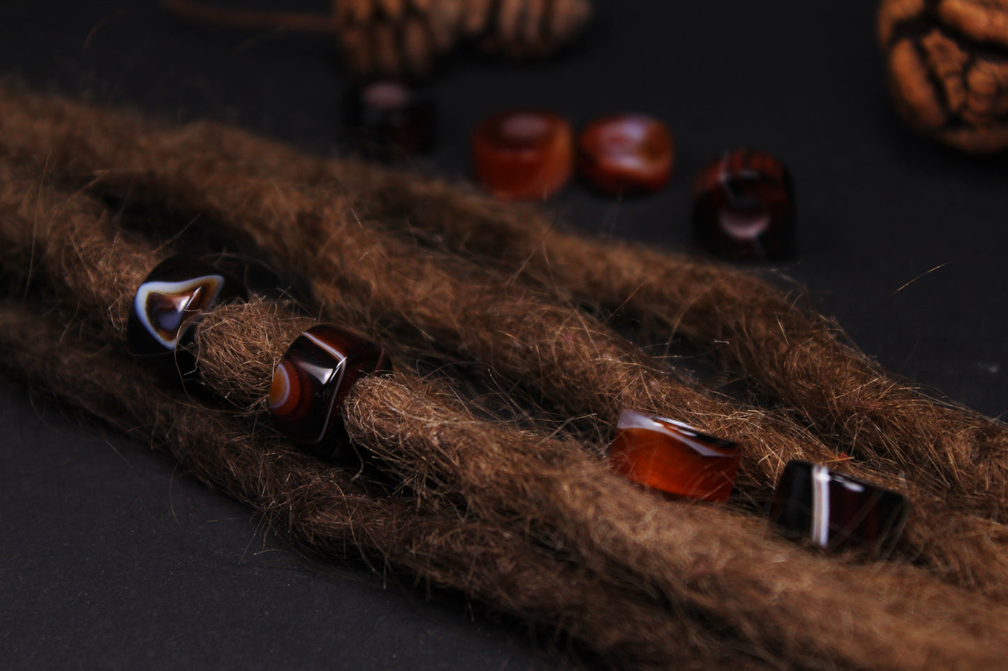 Achat Dreadlockperlen – Walze (2er-Set)