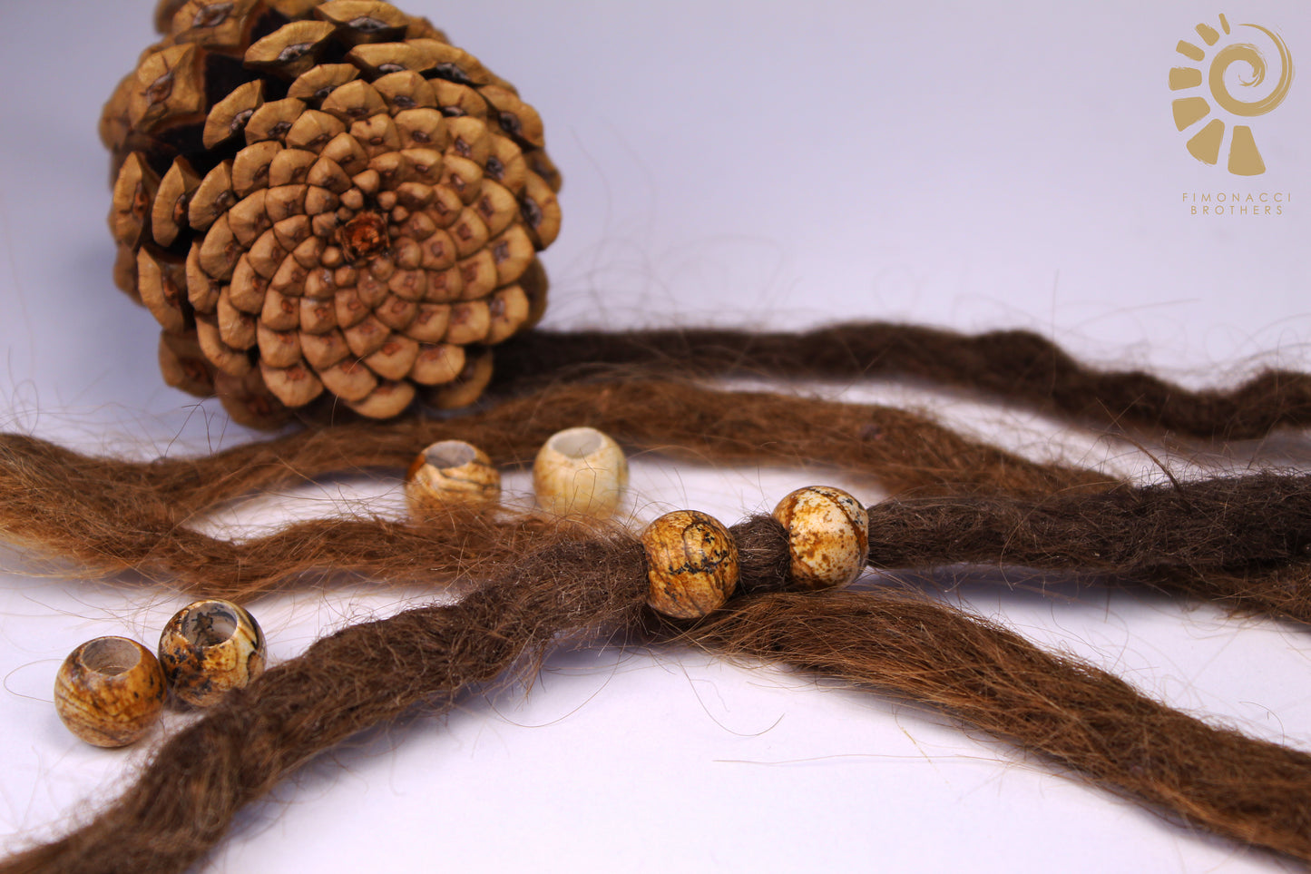 Tiger Jaspis Dreadlockperlen – Kugel (2er-Set)