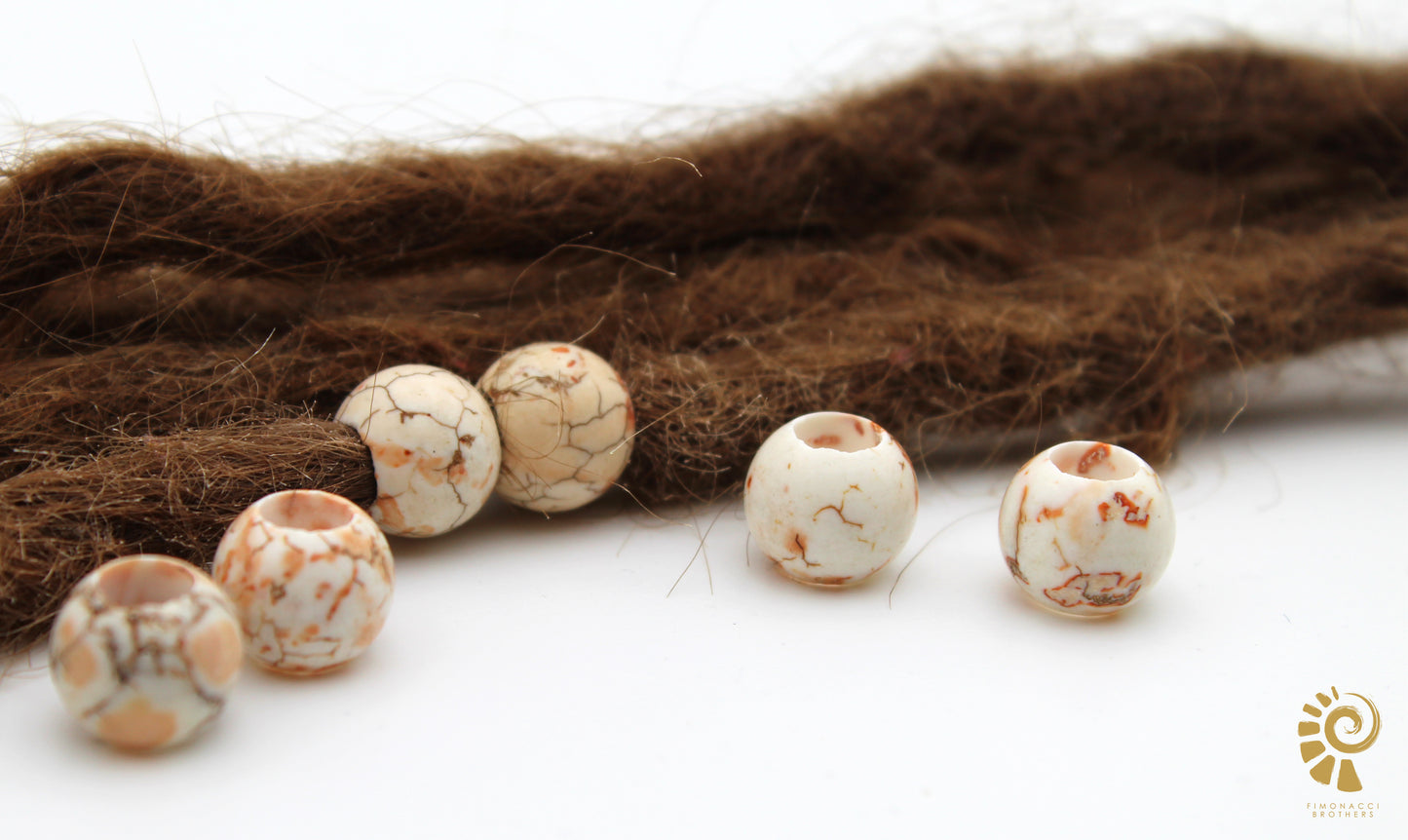 Magnesit Dreadlockperlen – Kugel (2er-Set)