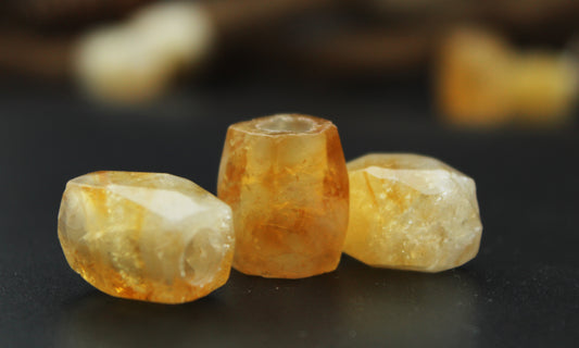 Citrin Dreadlockperlen – Cuboid (2er-Set)