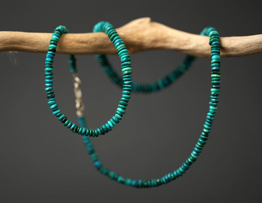 Chrysokoll Kette in Grün und Blau – Ansicht 2