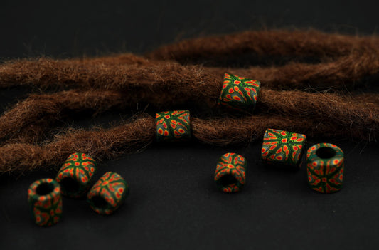 Desert Bloom – Handmade Polymer Clay Dread Beads Set – view 2