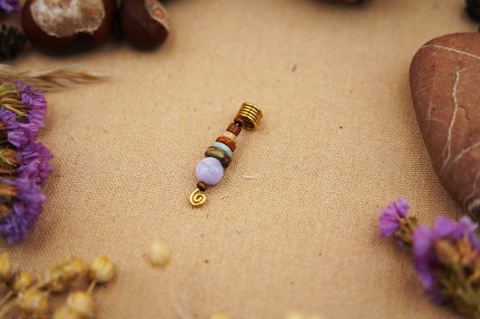 Boho Mix Wire Dread Beads – with Stone, Ceramic & Wooden Beads, 10 Designs – view 2