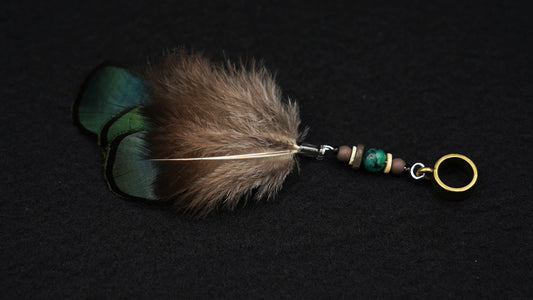 Dreadlock Feather Pendant Made from Duck Feathers – Natural Dread Jewellery – view 2