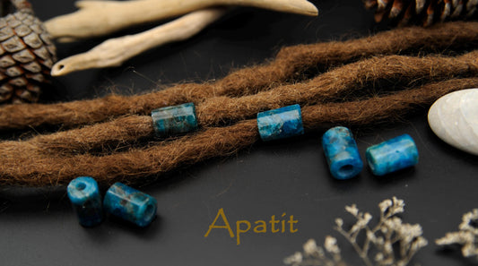 Dreadlock Tube Beads in 5 Minerals – Amethyst, Aquamarine & More – view 2