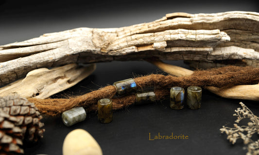 Dreadlock Tube Beads in 6 Minerals – Earth Tones, Single or as a Set – view 2