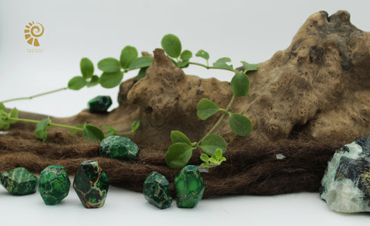 Green Imperial Jasper Dread Beads – Set of 2, approx. 20 × 15 mm – view 2
