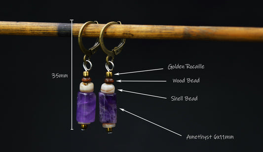 Amethyst Ohrringe – Maße und Materialien