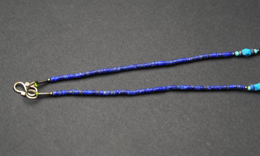 Lapislazuli Halskette mit Türkis, Modell 1 – 44 cm – Ansicht 2