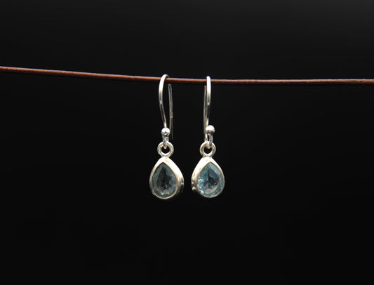 925 Silber Ohrringe mit Edelstein in Tropfenform – Ansicht 2