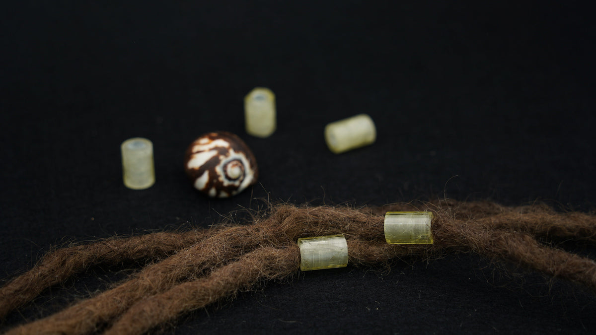 Lemon Quartz Dread Beads – Set of 2, Tube 11 × 16 mm – view 3
