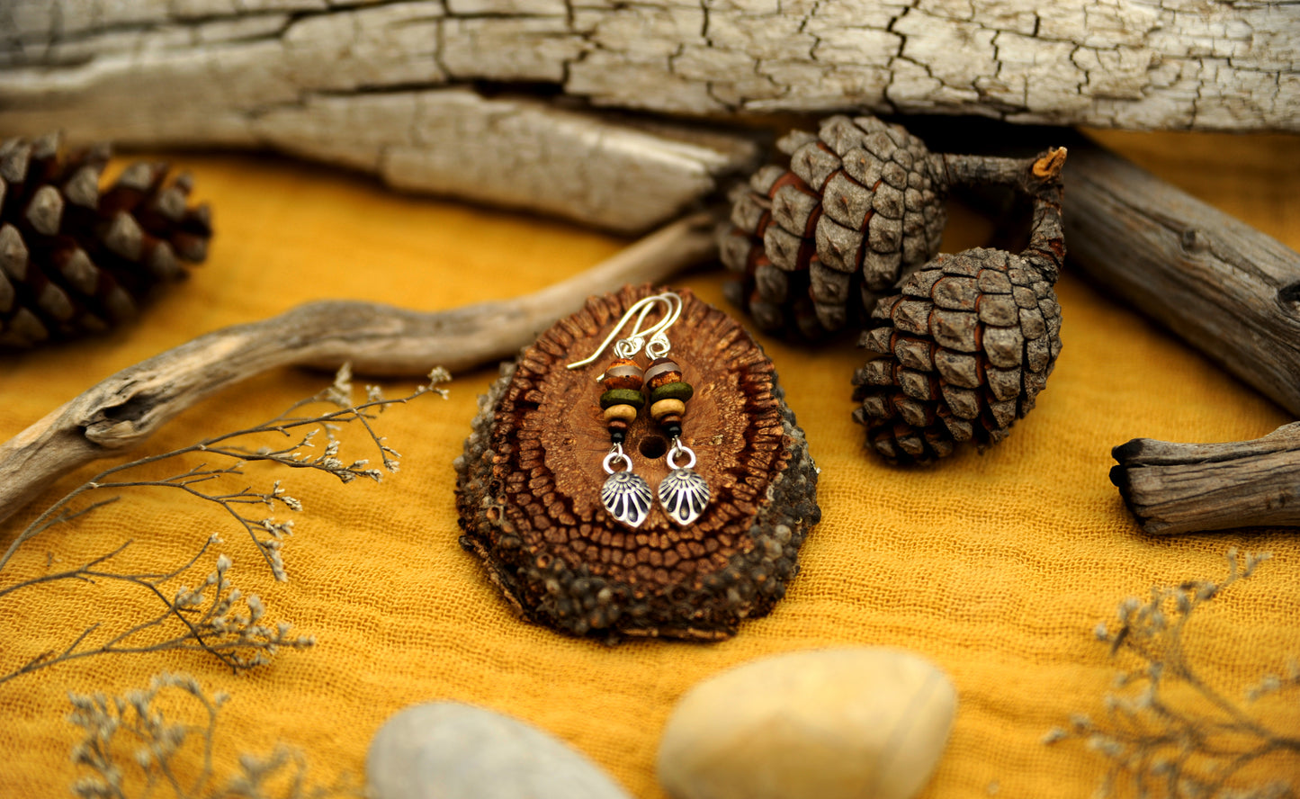 Silver Ammonite – Ohrringe aus 925er Silber & Dzi-Glasperle