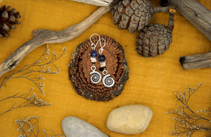 Blue Ammonite – Ohrringe aus 925 Silber mit Lapislazuli – Ansicht 7