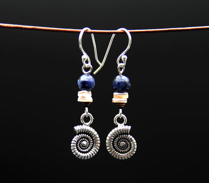 Blue Ammonite – Ohrringe aus 925 Silber mit Lapislazuli – Ansicht 5