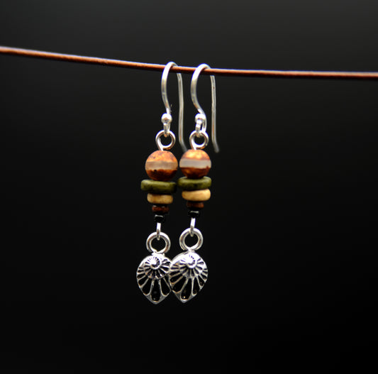 Silver Ammonite – Ohrringe aus 925er Silber & Dzi-Glasperle