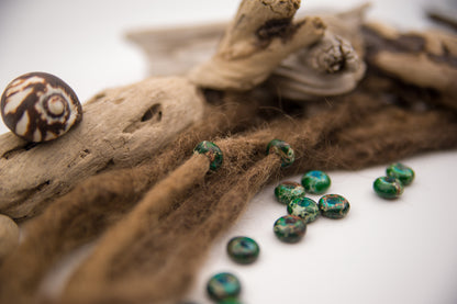 Imperial Jasper Dread Beads – Green Mini Donuts (Set of 2) – view 4