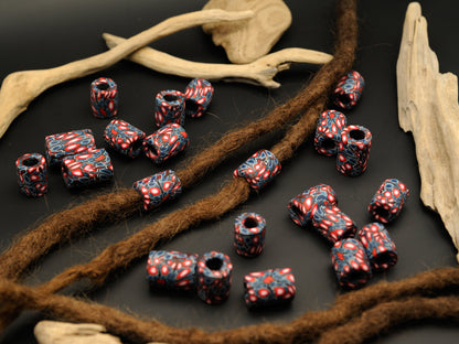 Frostfire – Handmade Polymer Clay Dread Bead – view 2