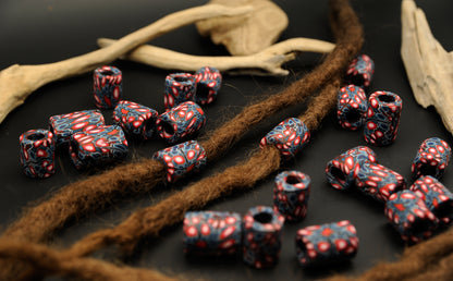 Frostfire – Handmade Polymer Clay Dread Bead – view 3