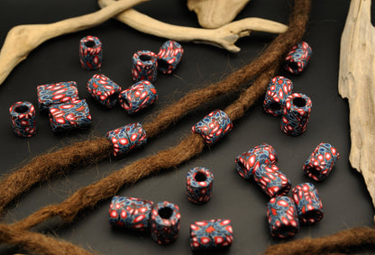 Frostfire – Handmade Polymer Clay Dread Bead – view 4