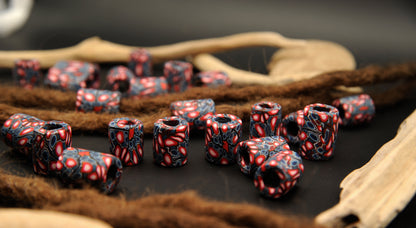 Frostfire – Handmade Polymer Clay Dread Bead – view 5