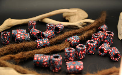 Frostfire – Handmade Polymer Clay Dread Bead – view 6