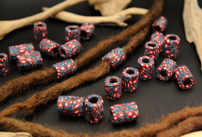 Frostfire – Handmade Polymer Clay Dread Bead – view 7