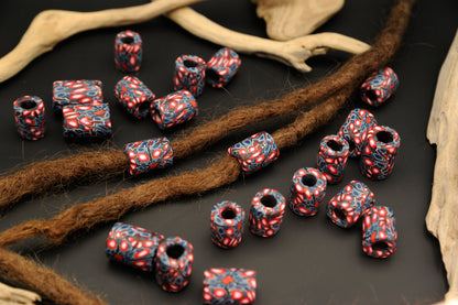 Frostfire – Handmade Polymer Clay Dread Bead – view 9