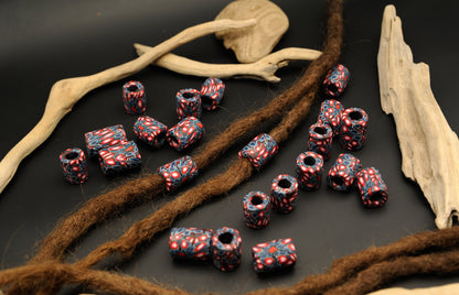 Frostfire – Handmade Polymer Clay Dread Bead – view 10