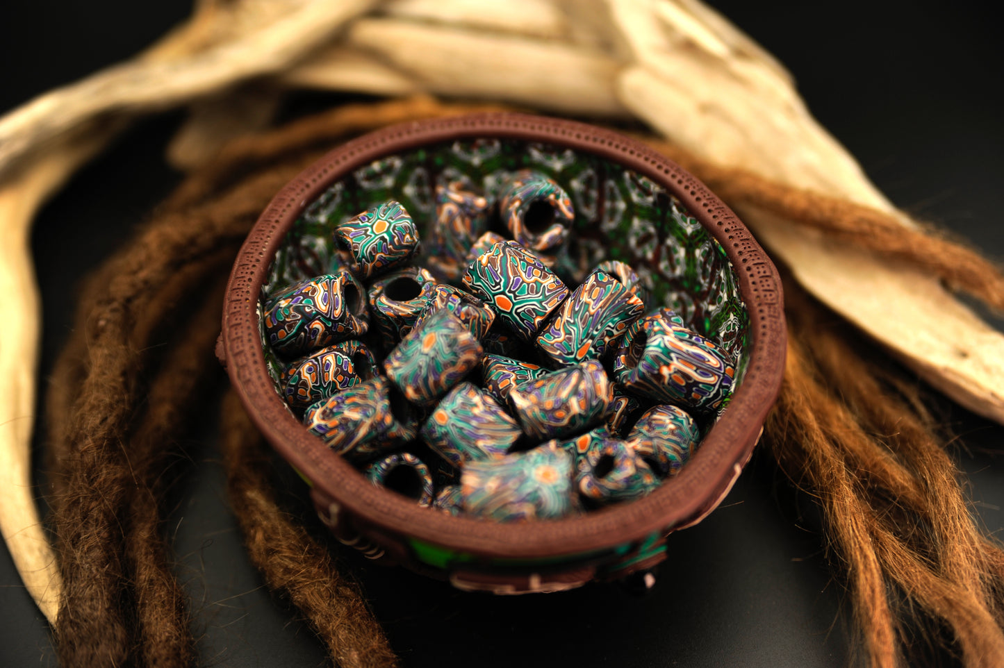 Ember Roots – handgefertigte Fimonacci Dreadbead