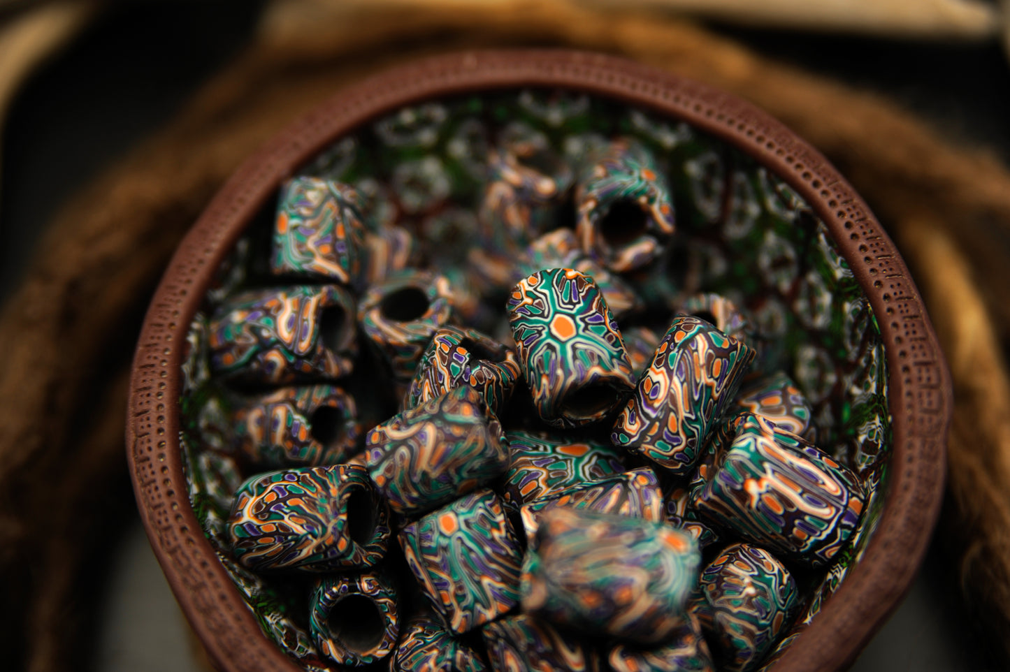 Ember Roots – handgefertigte Fimonacci Dreadbead