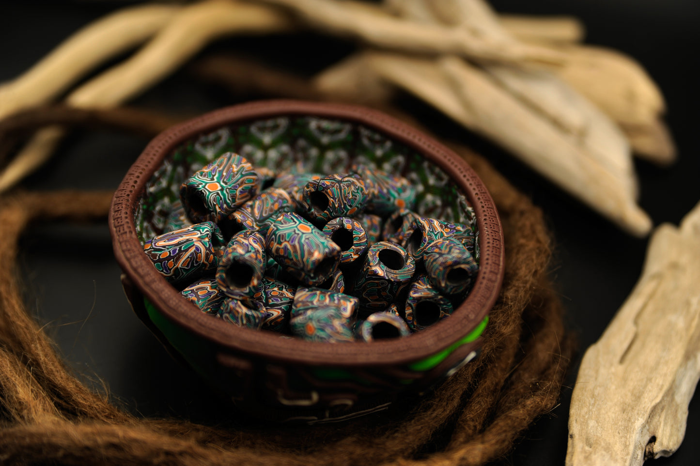 Ember Roots – handgefertigte Fimonacci Dreadbead