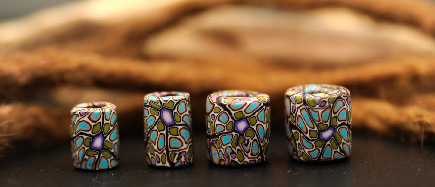 Mystic Mosaic – handgefertigte Fimonacci Dreadbead