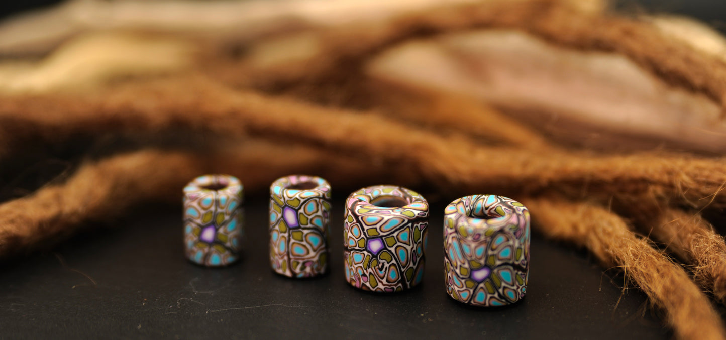 Mystic Mosaic – handgefertigte Fimonacci Dreadbead